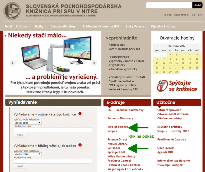 Prístup k elektronických informačným zdrojom na webe SlPK